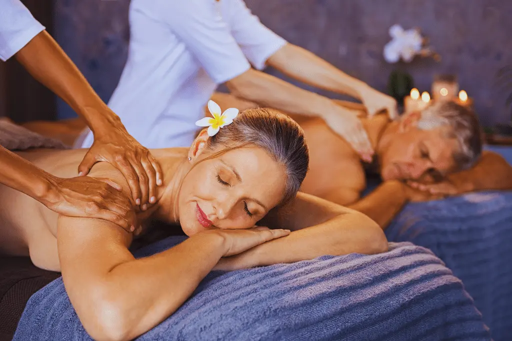 Relaxing couples massage for stress relief and rejuvenation