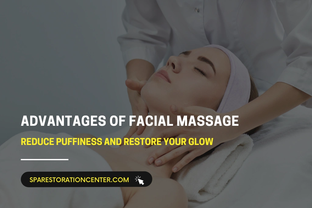 A woman receiving a spa treatment to highlight the advantage of facial massage in reducing puffiness and restoring a natural glow.