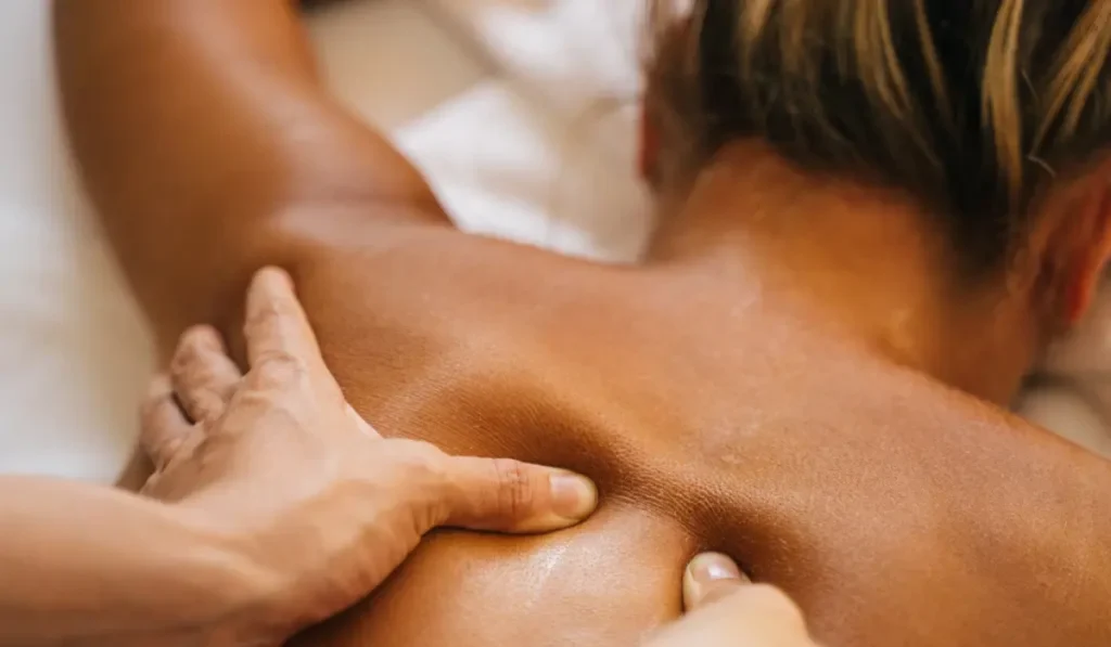 Cervical pain relief through relaxing neck and back massage