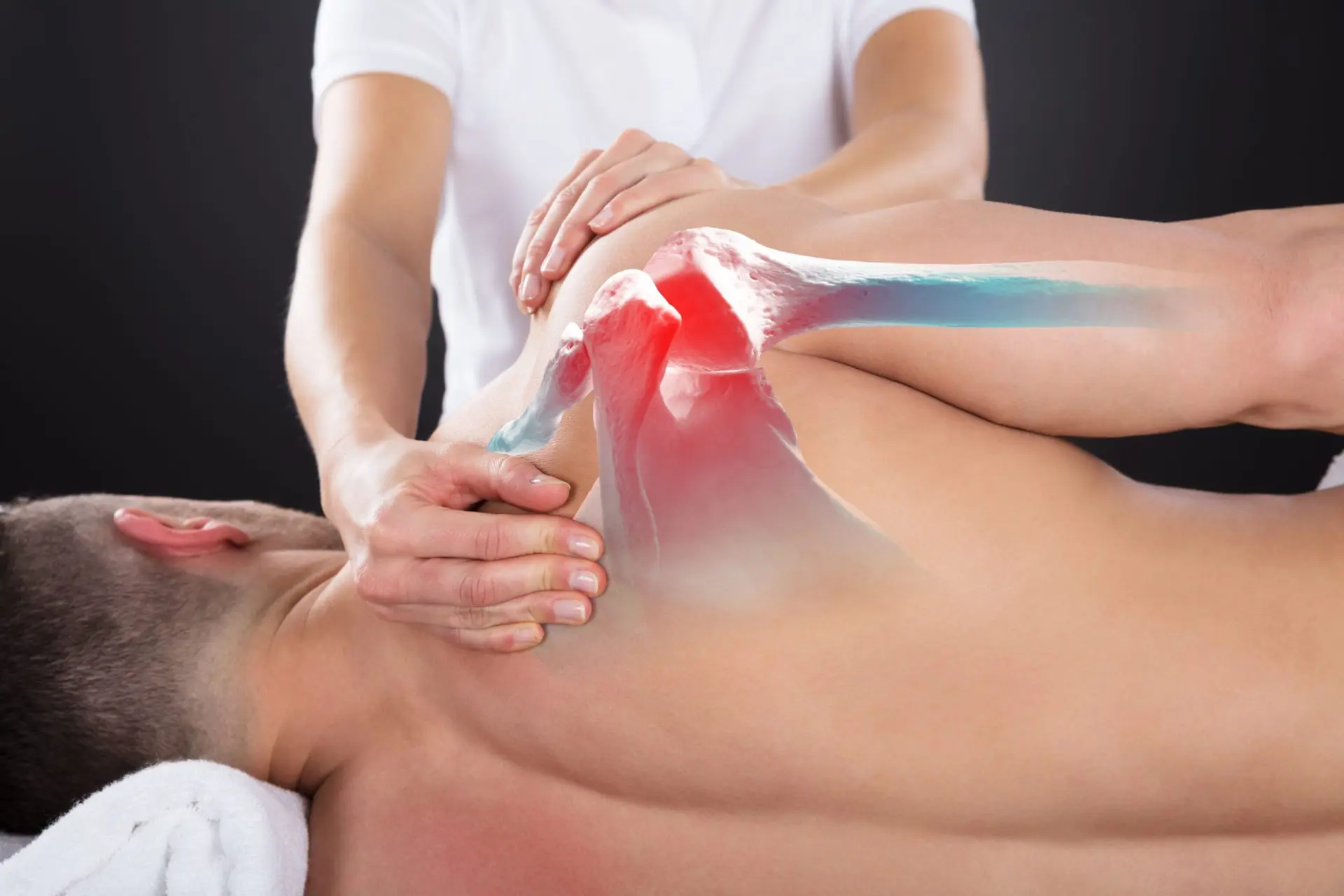 therapist giving sport massage