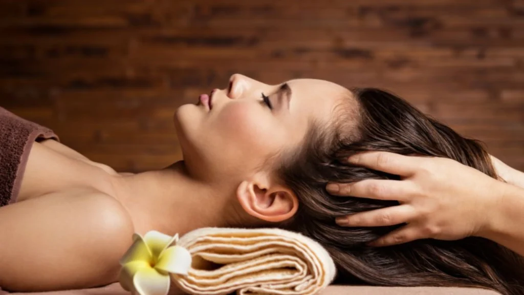Relaxing Japanese head spa treatment improving scalp health and calmness