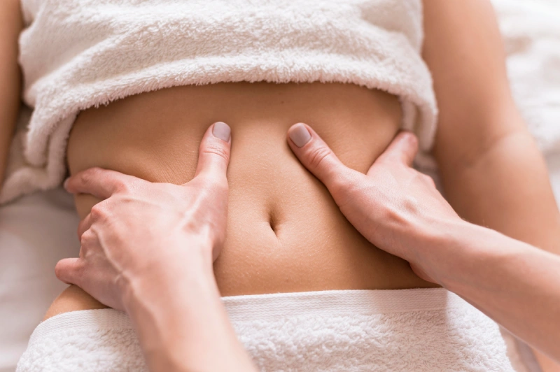 Close up lymphatic massage concept