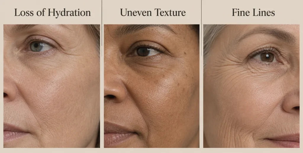 How does skin change with age
