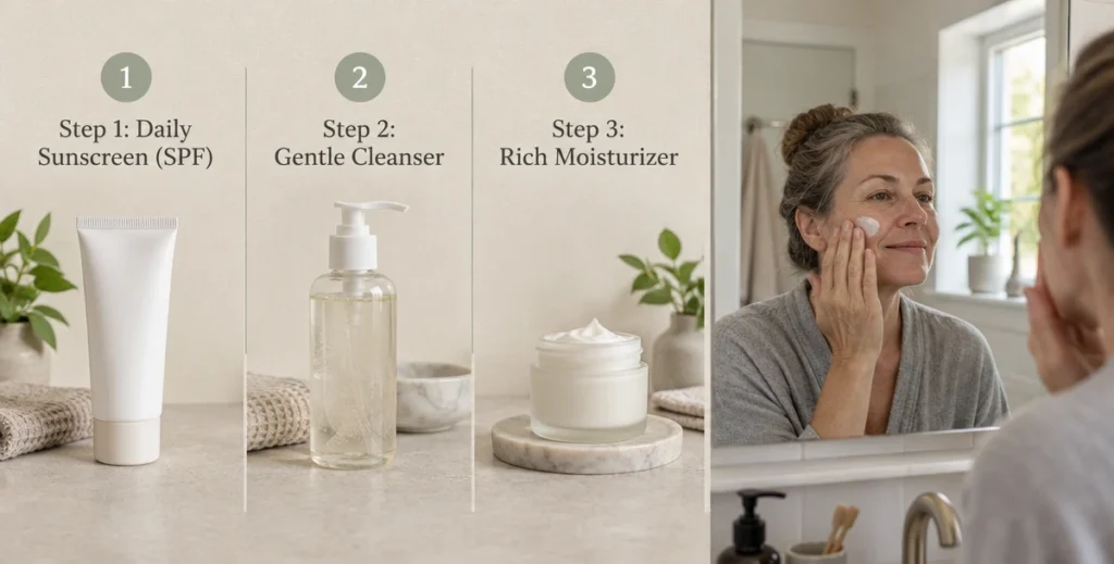 Simple skincare habits to support aging skin